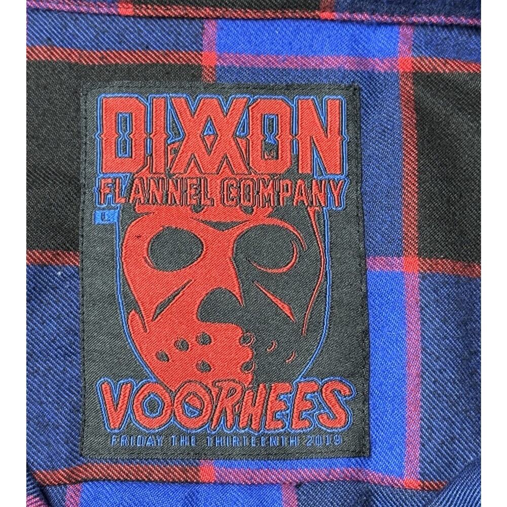 Dixxon Flannel Shirt Mens Large The Voorhees Blue Long Sleeve Halloween Horror - Picture 3 of 10
